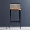 "Wing" SW2. Ebonized, Nt Cane, Leather 20363 | Bar Stool in Chairs by SIMONINI. Item composed of wood and leather
