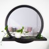 Round Mirror with Shelf | Decorative Objects by Dot & Rose. Item composed of maple wood and glass