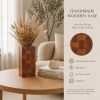 Modern Mahogany Wooden Vase, Handmade Marquetry Decor, Scandinavian Minimalist Home Accent, Housewarming Gift | Vases & Vessels by Vesta Corte