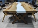 Living Edge Epoxy Resin Dining Table, Kitchen table | Tables by LuxuryEpoxyFurniture. Item made of wood with synthetic