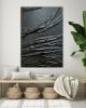 3D texture black wall art 3d hand textured fabric wall art | Oil And Acrylic Painting in Paintings by Berez Art. Item made of canvas compatible with minimalism and mid century modern style