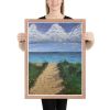 Framed Print - Edge of Calm - Coastal Pathway Seascape | Work by Eman's Gallery