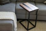 Black Epoxy Walnut River Side C Table (in stock) | Side Table in Tables by Hazel Oak Farms. Item composed of walnut & steel