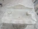 Hand Carved Carrara Marble Sink: 21”x34” Wall Mount Washbasin | Water Fixtures by AEGEAN MARBLE ARTISAN ATELIER