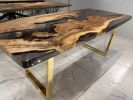 Oak Epoxy Table - Oak Table - Oak Dining Table | Tables by Tinella Collection. Item composed of oak wood and synthetic in contemporary or art deco style
