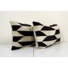 14" x 24" Set of Two Ikat Velvet Pillow, Silk Lumbar Cushion | Sham in Linens & Bedding by Vintage Pillows Store. Item made of cotton & fiber