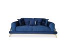 Un Perce-Neige , 87''  Round Arm Sofa, Royal Blue Velvet Uph | Couch in Couches & Sofas by Art De Vie Furniture