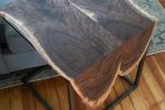 Double Live-Edge Walnut Waterfall Side C-Table | Side Table in Tables by Hazel Oak Farms. Item composed of walnut & steel