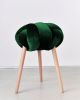 Emerald green Velvet Knot Stool | Chairs by Knots Studio. Item composed of wood & cotton