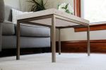 Modern White Maple Coffee Table with Gold Metal Base | Tables by Hazel Oak Farms. Item composed of wood