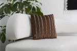 FAJAS Decorative Pillow, Terracota, Set of 2 | Pillows by ANDEAN. Item made of cotton with fiber works with contemporary & traditional style