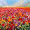 Poppy Field | Oil And Acrylic Painting in Paintings by Checa Art. Item made of canvas with synthetic