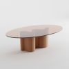 WaveWoo Dining Table | Tables by OM Editions. Item composed of oak wood and glass in scandinavian style