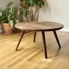 Round Scandinavian Coffee Table, Maple Coffee Table, Walnut | Tables by Crafted Glory. Item made of oak wood works with scandinavian style