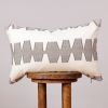 Grey & White Geometric Block Lumbar Pillow 14x22 | Pillows by Vantage Design