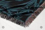 IVI - Mushroom + Cannabis  Blanket Blue Green | Linens & Bedding by Sean Martorana. Item made of cotton with fiber