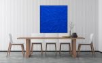 Blue 3d wall art minimalist | Oil And Acrylic Painting in Paintings by Berezart. Item composed of canvas compatible with minimalism and mid century modern style