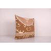 Suzani Square Pillow Fashioned from Uzbek Textile - Faded Br | Cushion in Pillows by Vintage Pillows Store