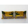 Animal Ikat Velvet Pillow, Set Pink Silk Lumbar Cushion Cove | Pillows by Vintage Pillows Store