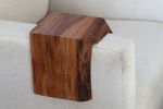 Live Edge 4.25" Walnut Wood Armrest Table | End Table in Tables by Hazel Oak Farms. Item composed of walnut
