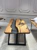Epoxy Table - Gray Resin Table - Custom Table | Dining Table in Tables by Tinella Collection. Item made of walnut & metal compatible with contemporary and country & farmhouse style