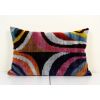 Ikat Velvet Pillow, Silk Ikat Lumbar Cushion Cover, Colorful | Sham in Linens & Bedding by Vintage Pillows Store. Item made of cotton
