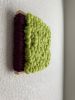 Woven Tile- Fluff- Maroon and Lime Green | Wall Sculpture in Wall Hangings by Mpwovenn Fiber Art by Mindy Pantuso