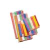 Rainbow Sherbet Multi-color Striped Cocktail Napkins, Set/4 | Linens & Bedding by Willow Ship