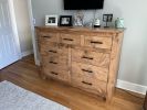 Custom Bedroom Dresser and 2 matching nightstands | Storage by Limitless Woodworking. Item made of maple wood works with mid century modern & contemporary style