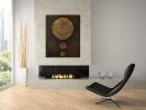 Wabi-Sabi 3D Textured Wall Art - Brown and Rust Gold Artwork | Oil And Acrylic Painting in Paintings by Berezart. Item made of canvas works with minimalism & japandi style