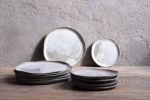 STC DINNER set - organic natural shape stoneware plate | Dinnerware by Laima Ceramics. Item composed of stoneware compatible with minimalism style