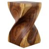Haussmann® Big Twist Wood Stool Table 12 in SQ x 20 in H | Chairs by Haussmann®