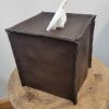 Dark Brown Leather Single Tissue Box Cover | Toiletry in Storage by Vantage Design