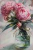 Peony flowers oil painting original art canvas, Romantic | Oil And Acrylic Painting in Paintings by Natart. Item composed of canvas and synthetic in contemporary style