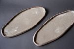 Tapas SET - Glossy Organic natural shape elongated stoneware | Plate in Dinnerware by Laima Ceramics. Item composed of stoneware compatible with minimalism style