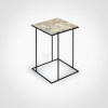 FramE - Fossil travertine side table | Tables by DFdesignLab - Nicola Di Froscia. Item composed of steel and marble in minimalism or contemporary style