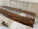 Hexagon Epoxy Resin Table, River Table, Dining Table | Tables by Tinella Collection. Item composed of walnut and metal in contemporary or country & farmhouse style