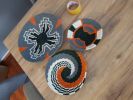 Handmade Personalized African Wall Plates and African Basket | Decorative Plate in Decorative Objects by Sarmal Design. Item made of cotton with synthetic works with boho & contemporary style
