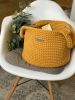 Round floor basket with long handles | Storage Basket in Storage by Anzy Home. Item made of cotton