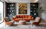 Aqua High Wave Wall Décor Gold | Decorative Objects by PlusObject
