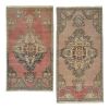 Set of Two Distressed Turkish Small Rug - a Pair | Area Rug in Rugs by Vintage Pillows Store. Item made of cotton with fiber