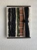 Woven Tile- Black, Suede and Green | Wall Sculpture in Wall Hangings by Mpwovenn Fiber Art by Mindy Pantuso