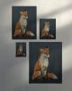 Moody Fox Art Print, Midnight Blue Woodland Wall Art | Prints in Paintings by The Ugly Cat Studio