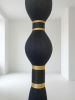 Black Gold Macrame Wall Hanging | Fiber Art Decor | Boho Wall Art | Ball Knot Tassel | Wall Hangings by İnanç Yılmaz