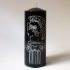 Black Tall Greek-Roman Design pillar candle | Ornament in Decorative Objects by Agora Home. Item composed of synthetic in minimalism or contemporary style