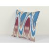 Uzbekistan Ikat Pillow Cover Cushion, Blue Handmade Decorati | Pillows by Vintage Pillows Store