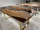 Oak Epoxy Table - Oak Table - Oak Dining Table | Tables by Tinella Wood. Item composed of oak wood and synthetic in contemporary or art deco style