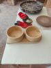 Travertine cat or dog double bowl set | Water Fixtures by AYMARBLEDESIGN LLC