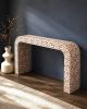 Terracotta Bone Inlay Waterfall Console Table, Boho Hallway Sofa Table | Tables by IKKAZA