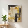 Ochre Drift | Ochre Abstract Original Painting | Oil And Acrylic Painting in Paintings by Abby May
